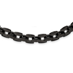 Chisel Stainless Steel Polished Black IP-plated 20.5 inch Link Necklace