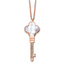 Cubic Zirconia Mother of Pearl Key Necklace in Stainless Steel, 16 Inch - Sophia Jewelers