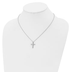 Chisel Stainless Steel Polished Small Cross Pendant on an 18 inch Cable Chain Necklace