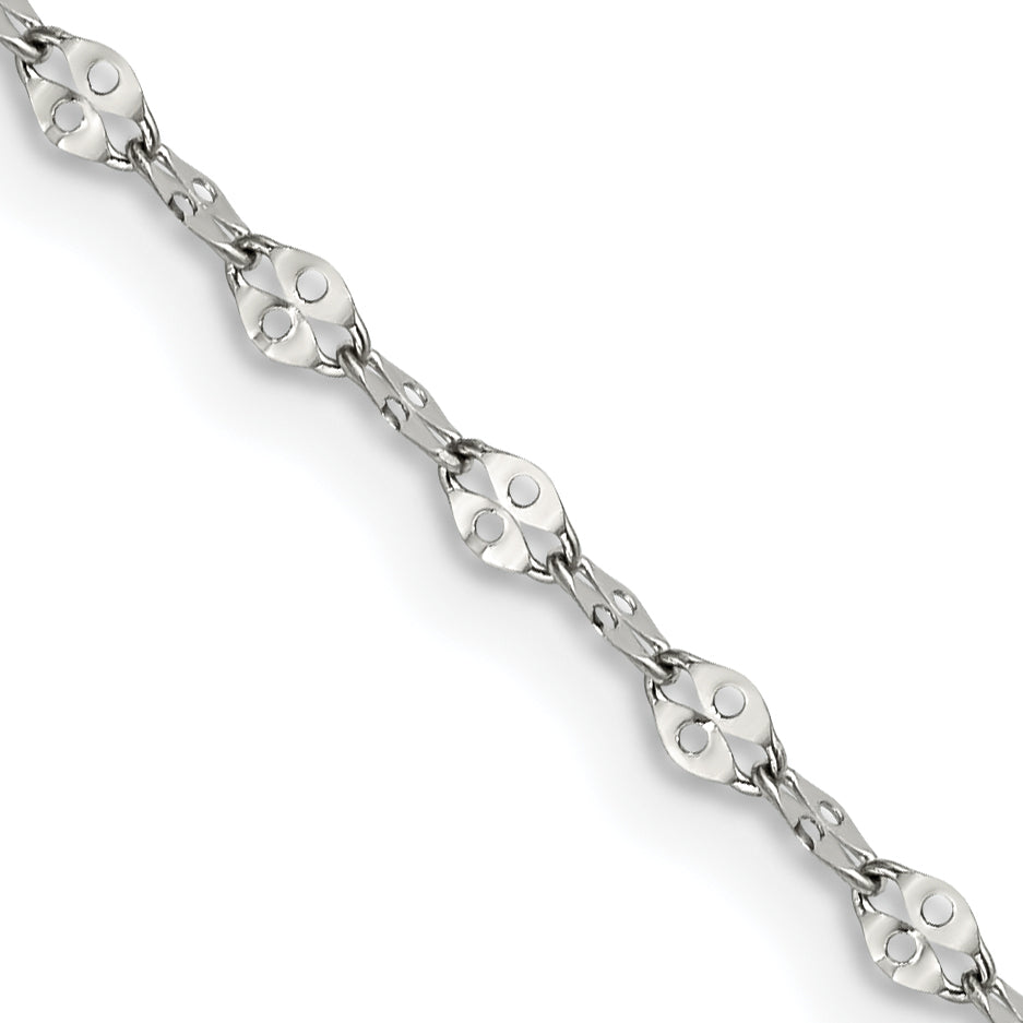 Stainless Steel Polished 2.9mm 16in Fancy Link Chain