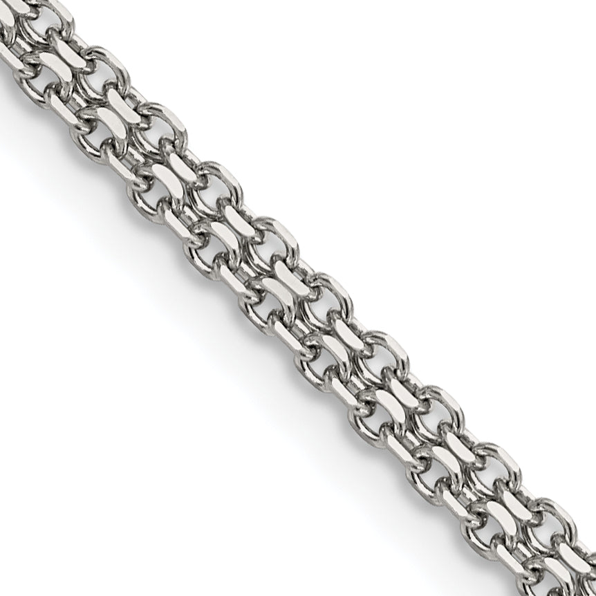 Chisel Stainless Steel Polished 3.1mm 18 inch Bismark Chain