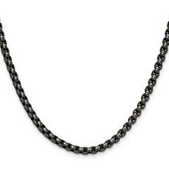 Chisel Stainless Steel Antiqued and Polished 3.9mm 24 inch Rounded Box Chain