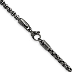 Chisel Stainless Steel Antiqued and Polished 3.9mm 24 inch Rounded Box Chain