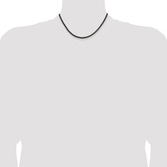 Chisel Stainless Steel Antiqued and Polished 3.9mm 16 inch Rounded Box Chain