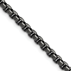 Chisel Stainless Steel Antiqued and Polished 3.9mm 24 inch Rounded Box Chain