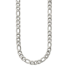 Chisel Stainless Steel Satin 7mm 18 inch Figaro Chain