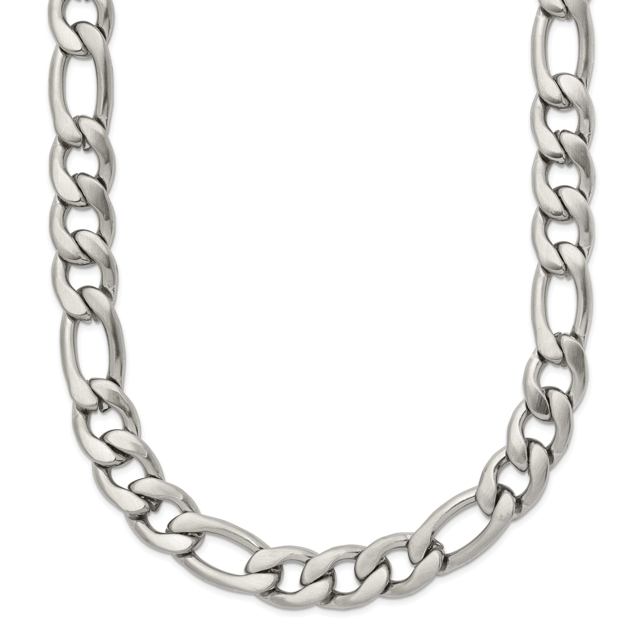 Chisel Stainless Steel Satin 7mm 18 inch Figaro Chain