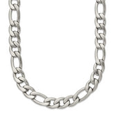 Chisel Stainless Steel Satin 7mm 18 inch Figaro Chain
