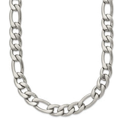 Chisel Stainless Steel Satin 7mm 18 inch Figaro Chain