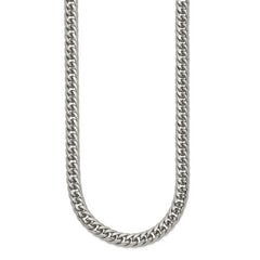 Chisel Stainless Steel Polished 24 inch Double Curb Chain Necklace