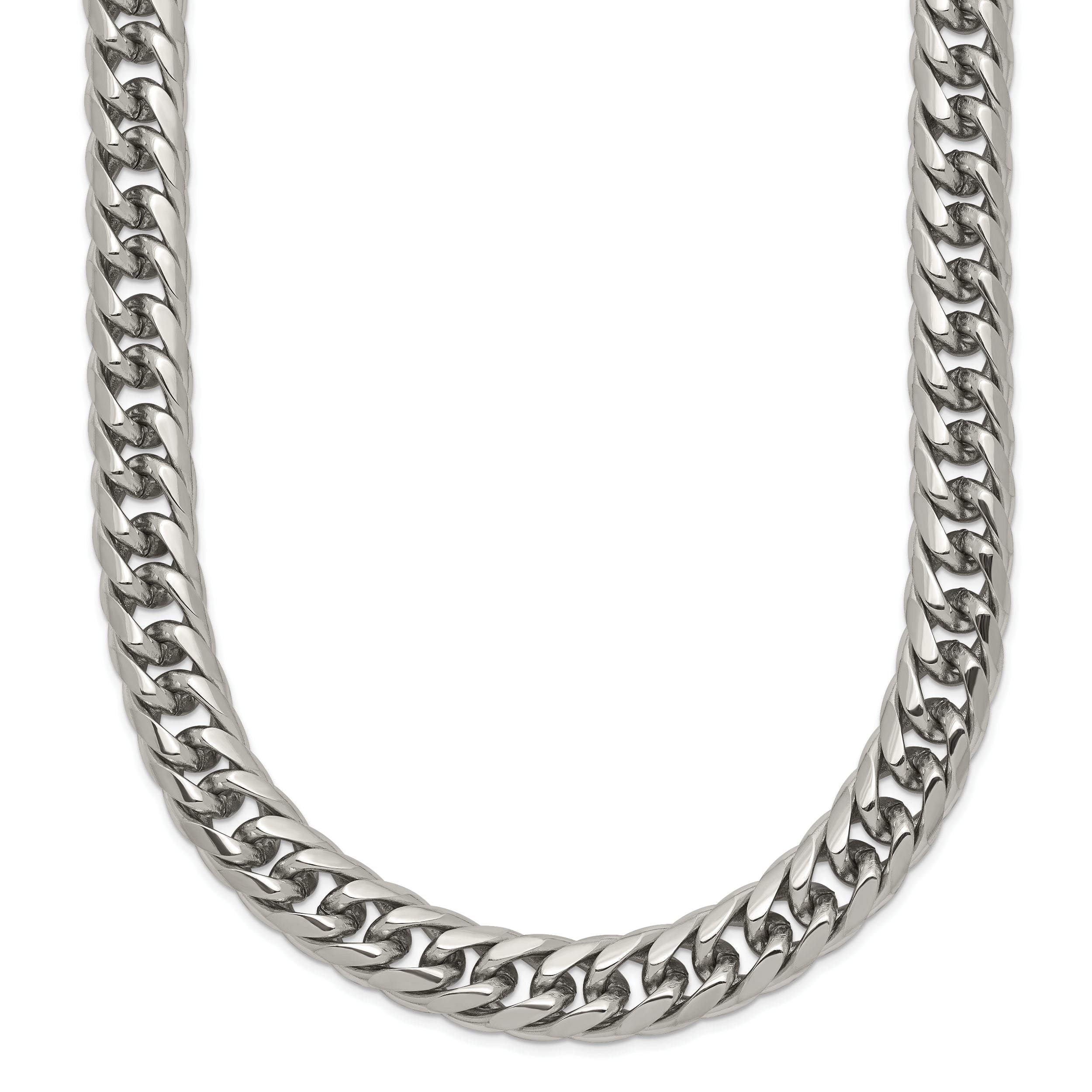 Chisel Stainless Steel Polished 24 inch Double Curb Chain Necklace