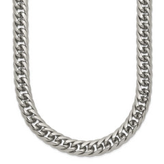 Chisel Stainless Steel Polished 24 inch Double Curb Chain Necklace