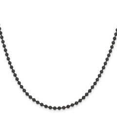 Chisel Stainless Steel Polished Black IP-plated 3mm 24 inch Ball Chain