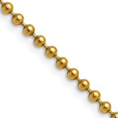 Chisel Stainless Steel Polished Yellow IP-plated 3mm 22 inch Ball Chain