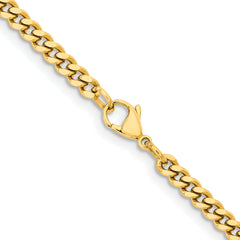 Chisel Stainless Steel Polished Yellow IP-plated 4mm 24 inch Curb Chain