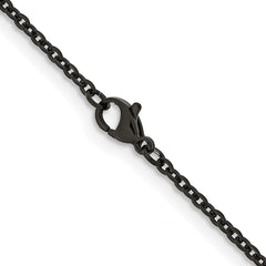 Chisel Stainless Steel Polished Black IP-plated 2.3mm 22 inch Cable Chain