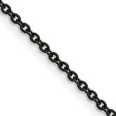 Chisel Stainless Steel Polished Black IP-plated 2.3mm 22 inch Cable Chain