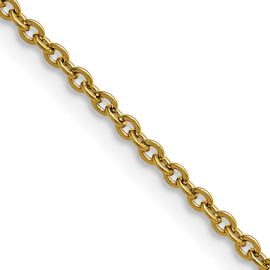 Chisel Stainless Steel Polished Yellow IP-plated 2.3mm 22 inch Cable Chain