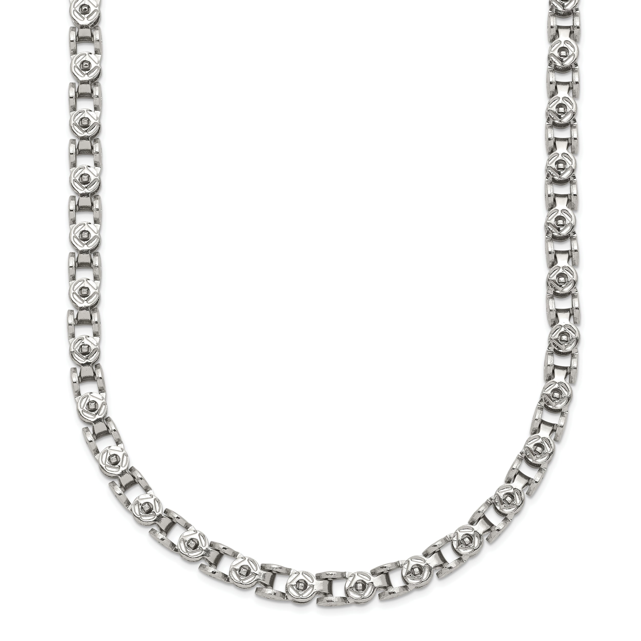 Chisel Stainless Steel Polished 22 inch Fancy Circle Link Chain