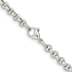 Chisel Stainless Steel Polished and Textured Fancy Rolo 22 inch Chain