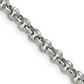 Chisel Stainless Steel Polished and Textured Fancy Rolo 22 inch Chain