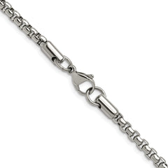 Chisel Stainless Steel Polished 3.9mm 24 inch Rounded Box Chain