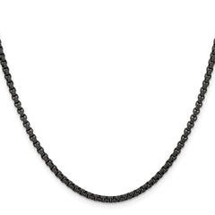 Chisel Stainless Steel Polished Black IP-plated 22 inch Box Chain