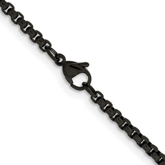 Chisel Stainless Steel Polished Black IP-plated 22 inch Box Chain