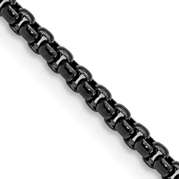 Chisel Stainless Steel Polished Black IP-plated 22 inch Box Chain