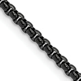 Chisel Stainless Steel Polished Black IP-plated 22 inch Box Chain