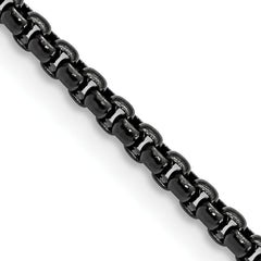 Chisel Stainless Steel Polished Black IP-plated 22 inch Box Chain