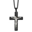Black IP-Plated Crucifix Pendant Necklace in Stainless Steel, 24 inch - Sophia Jewelers