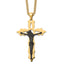 Yellow IP Cutout Crucifix Necklace in Stainless Steel, 24 Inch - Sophia Jewelers