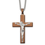 Chisel Stainless Steel Polished Brown IP-plated Crucifix Pendant on a 24 inch Curb Chain Necklace