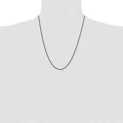 Chisel Stainless Steel Polished Black IP-plated 1.5mm 22 inch Rope Chain