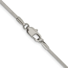 Chisel Stainless Steel Polished 1.5mm Square Snake 22 inch Chain