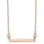 Chisel Stainless Steel Polished Rose IP-plated Bar with CZ Stars on a 16 inch Cable Chain Necklace