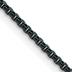 Chisel Stainless Steel Polished Blue and Grey IP-plated 2.5mm 22 inch Box Chain
