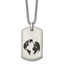 Chisel Stainless Steel Brushed Black Enamel Earth Dog Tag on a 24 inch Box Chain with 2.75in extension Necklace