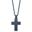 Chisel Stainless Steel Brushed and Polished Dark Grey IP-plated Cross on a 22in Box Chain Necklace