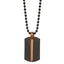 Brown Dog Tag Necklace in Stainless Steel, Textured, 24 Inch - Sophia Jewelers