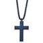 Chisel Stainless Steel Brushed and Polished Grey IP-plated Cross Pendant on a 24 inch Box Chain Necklace