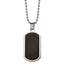 Black Agate Necklace in Stainless Steel, 22 Inch - Sophia Jewelers