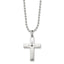 Black Diamond Cross Necklace in Stainless Steel (0.015 ct. tw.), 24 Inch - Sophia Jewelers