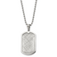 Chisel Stainelss Steel Polished Scratch Finish Center Dog Tag on a 24 inch Ball Chain Necklace