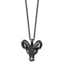 Chisel Stainless Steel Antiqued White Bronze-plated 3D Ram Head Pendant on a 24 inch Cable Chain Necklace