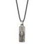 Chisel Stainless Steel Antiqued White Bronze-plated CZ Pendant on a 24 inch Box Chain Necklace
