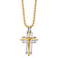 Chisel Layered Cross Crucifix Necklace in Yellow IP-Plated Stainless Steel, 24 Inch - Sophia Jewelers