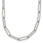 Chisel Stainless Steel Polished Elongated Open Link Paperclip 15 inch Necklace with 2 inch Extension