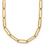 Chisel Stainless Steel Polished Yellow IP-plated Elongated Open Link Paperclip 15 inch Necklace with 2 inch Extension